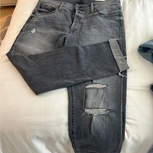 MOTHER the scrapper cuff ankle fray Jeans